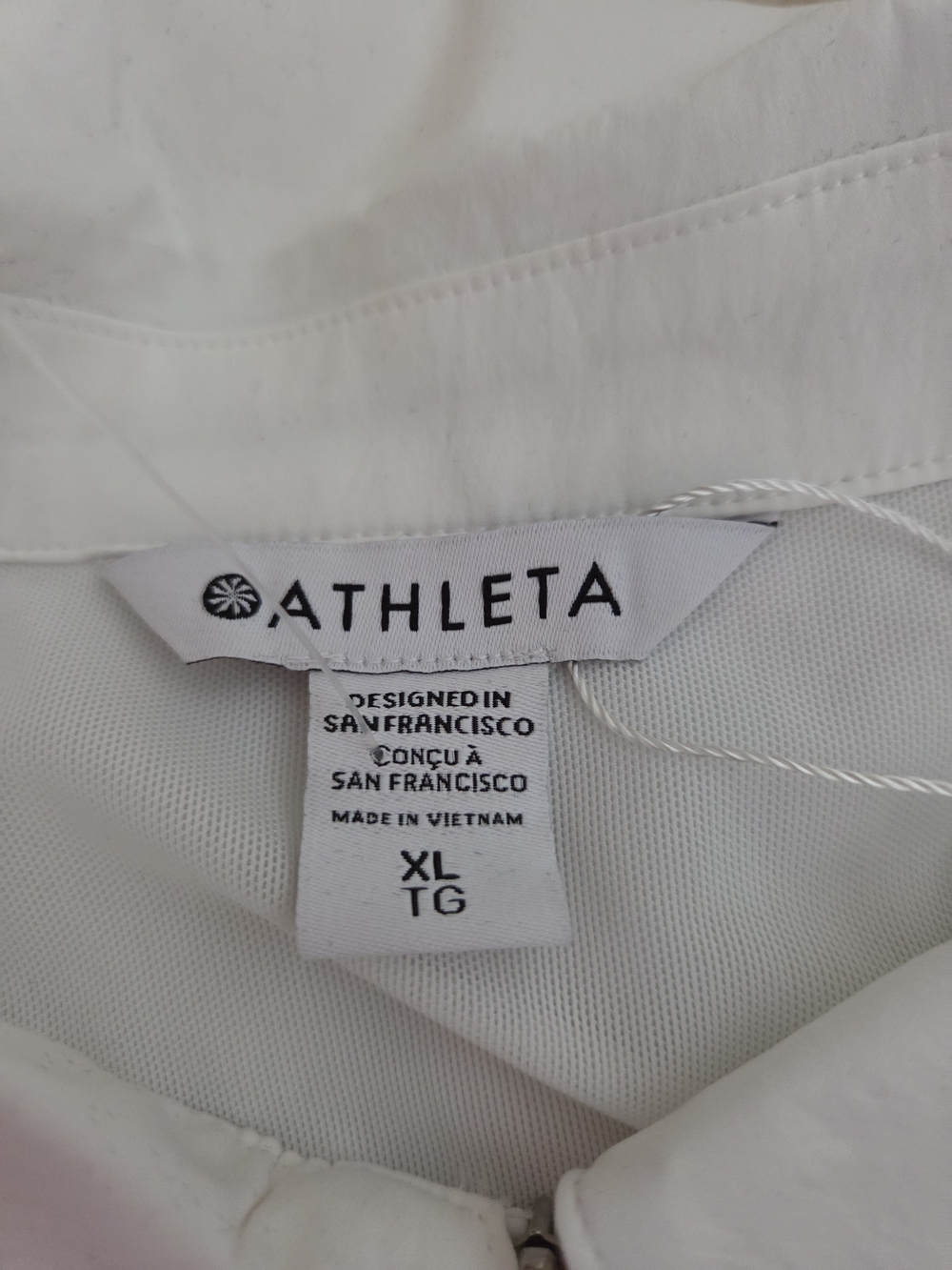 Athleta White Zip-Front Drawstring Shirt - Picture 4 of 8